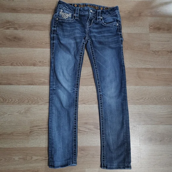 Rock Revival "Betty" Jeans Ornate Stitching and Rhinestones Size 25 - Picture 3 of 7